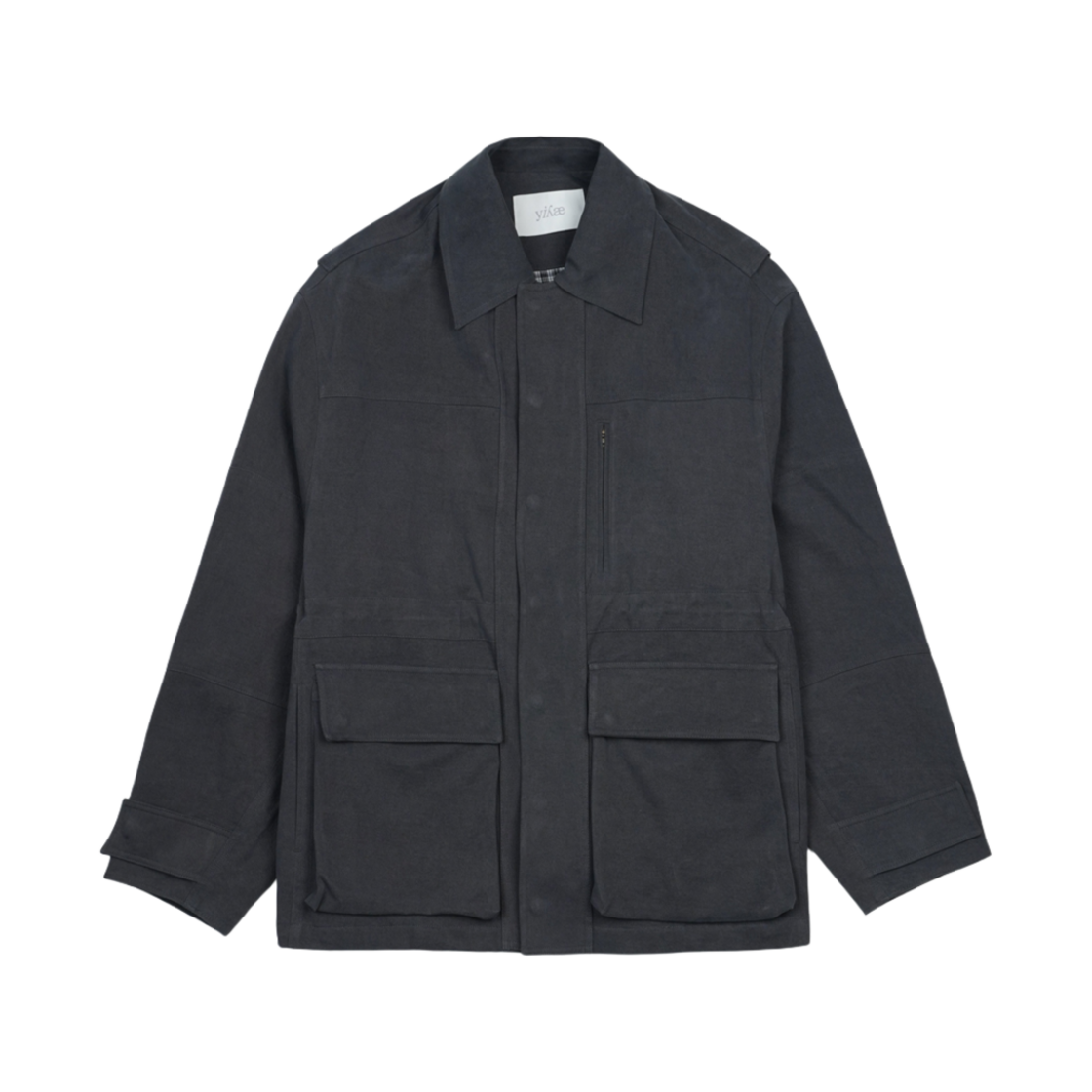 이예 체크드 워크 자켓 차콜