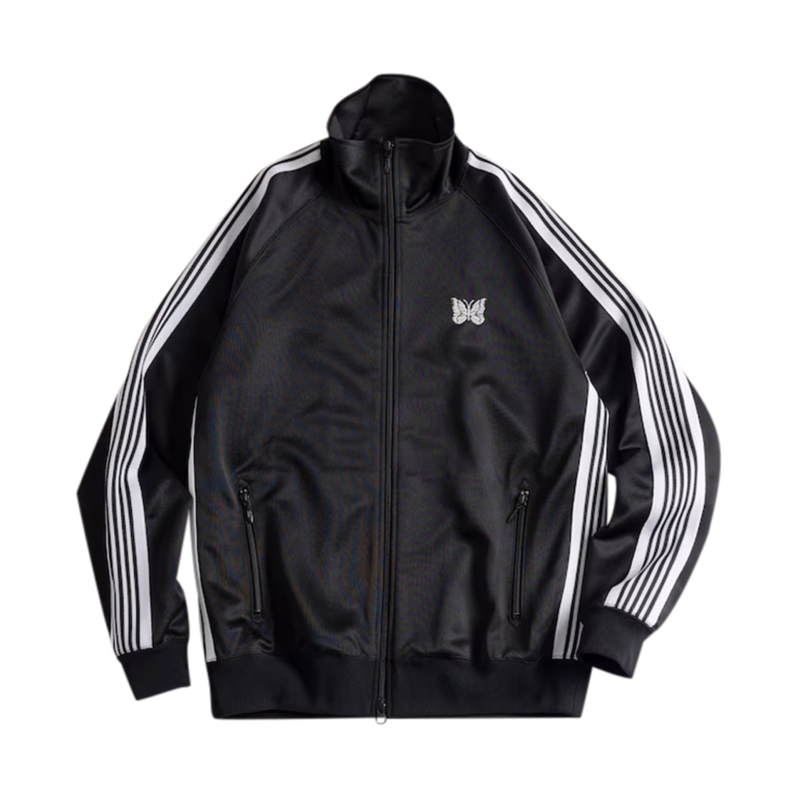 OT1599/QV1624/PU1630 Needles Track Jacket Poly Smooth Black White