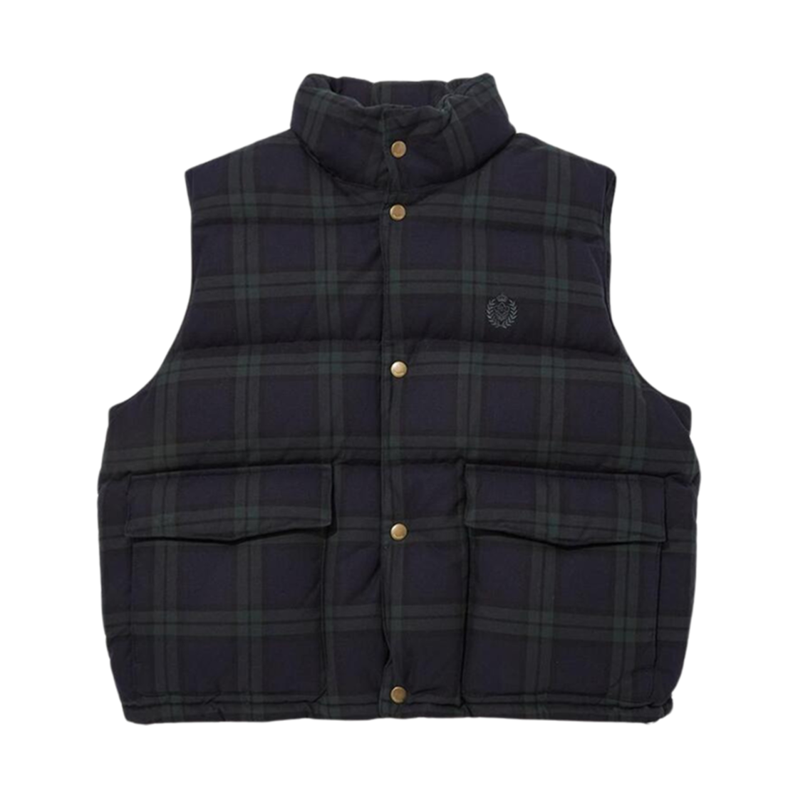 던스트 클래식 구스 다운 베스트 네이비 체크(Dunst Classic Goose Down Vest Navy Check)