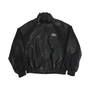Civision by CSC Leather Mix Bomber Jacket Black