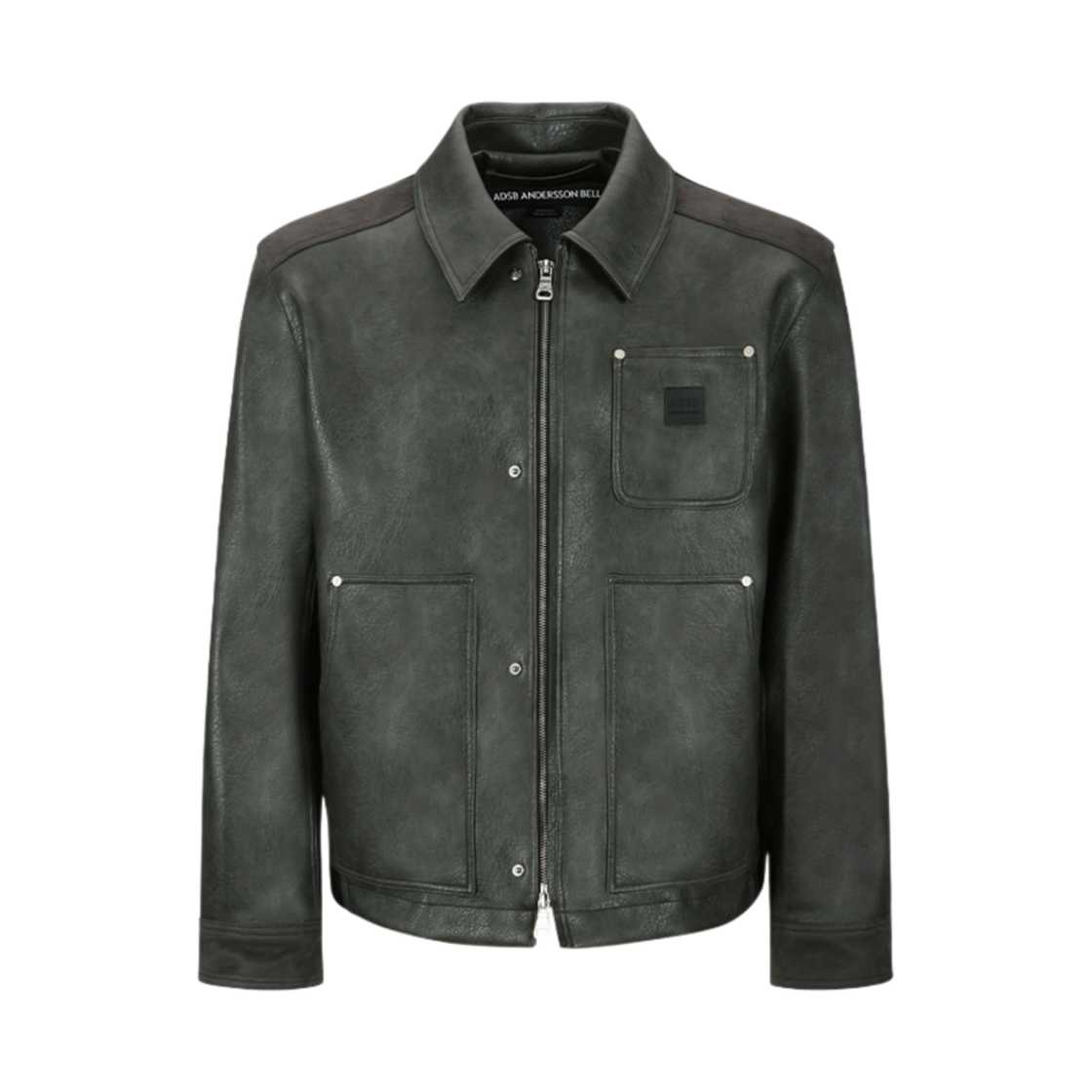 awa682m(CHARCOAL) ADSB Andersson Bell Faux-Leather Carpenter Jacket Charcoal