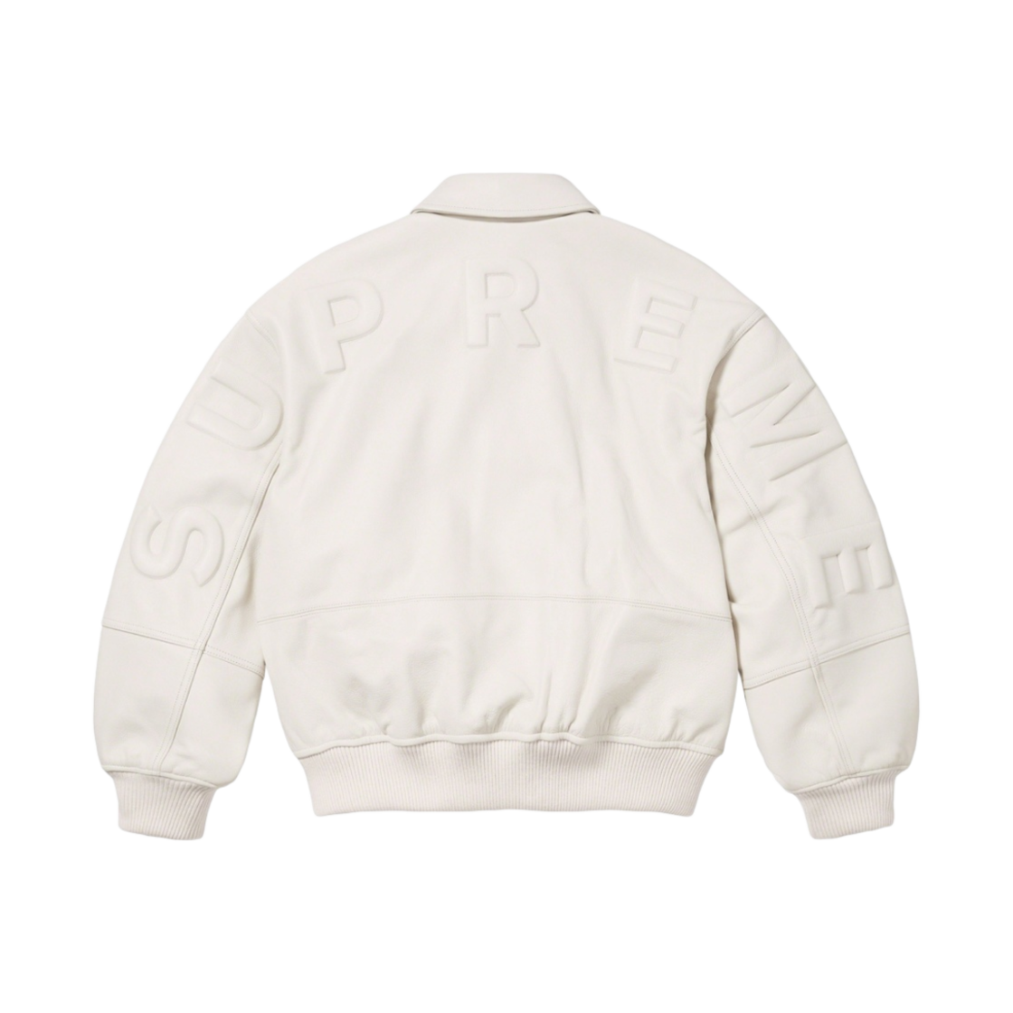 슈프림 고어텍스 인피니움 윈드스토퍼 레더 바시티 자켓 화이트 - 23FW(Supreme Gore-Tex Infinium Windstopper Leather Varsity Jacket White - 23FW) - 2