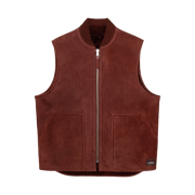 Stussy Reversible Shearling Workgear Vest Burgundy