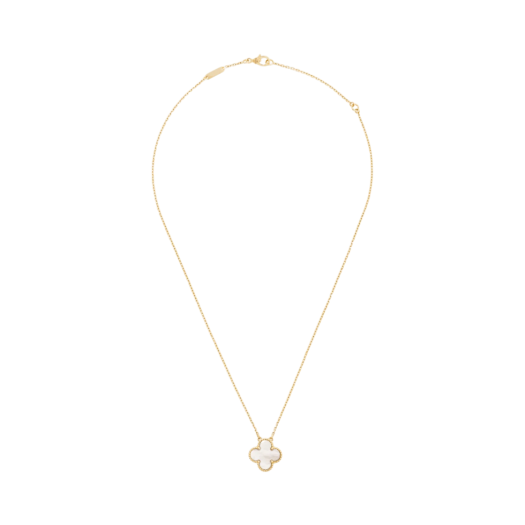 (W) Van Cleef & Arpels Vintage Alhambra Pendant Yellow Gold Mother of Pearl