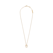 (W) Ferragamo Gancini 3D Crystal Necklace Gold