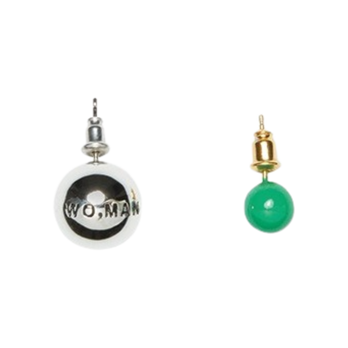 C5-010 Portrait Report Logo Bon Bon Earring Silver Green