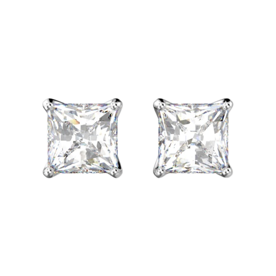 (W) 스와로브스키 어트랙트 스터드 이어링 화이트 로듐 플래팅