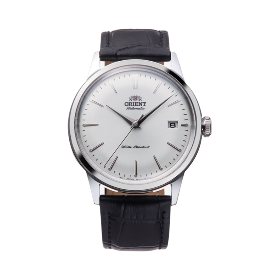 오리엔트 밤비노 38mm 오토메틱 스테인리스 스틸 레더 블랙 화이트 다이얼(Orient Bambino 38mm Automatic Stainless Steel Leather Black White Dial)