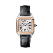 Cartier Santos Dumont Watch Small Quartz Pink Gold Steel Leather
