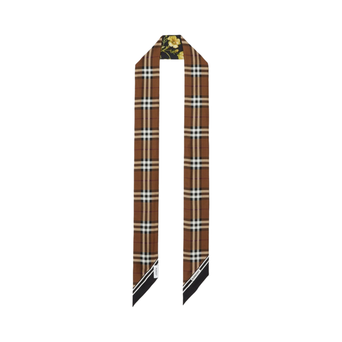 (W) 버버리 몽타주 프린트 실크 스키니 스카프 블랙((W) Burberry Montage Print Silk Skinny Scarf Black) - 2