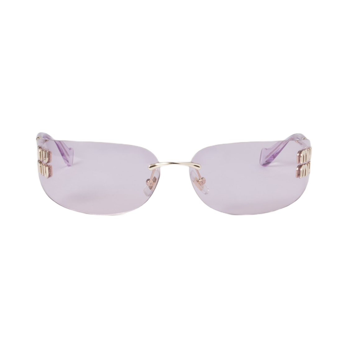 (W) 미우 미우 로고 선글라스 라이트 핑크 렌즈((W) Miu Miu Logo Sunglasses Light Pink Lenses) - 2