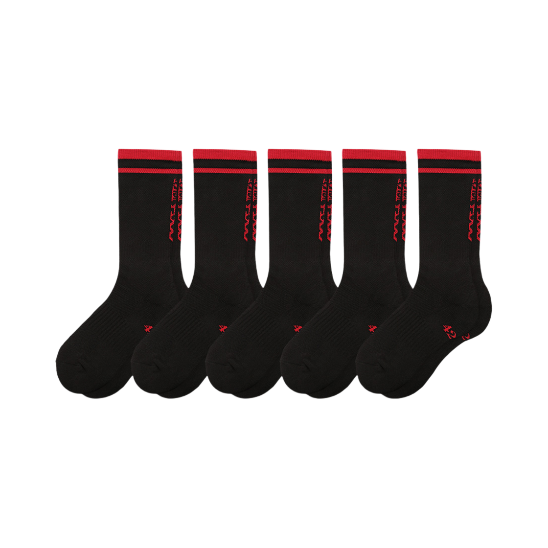 MCA3A0030205_01 Menasoo 5 Pack Running Crew Flogger Fit Socks Long Black