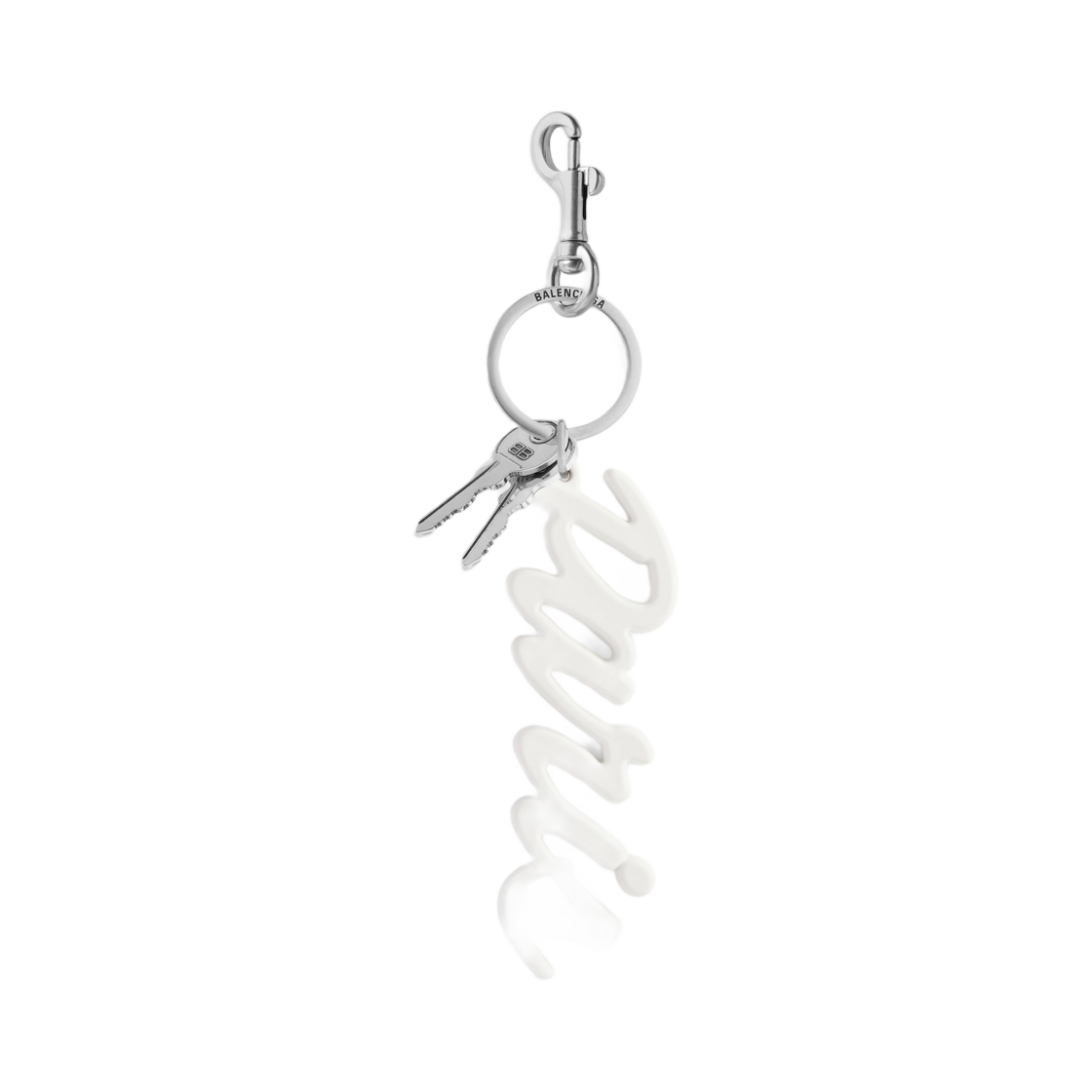 8289412ABR29000 Balenciaga Charm Keychain Paris White