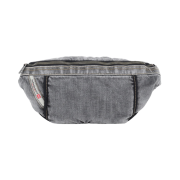 Diesel Genes Belt Bag In Marbled Denim Black