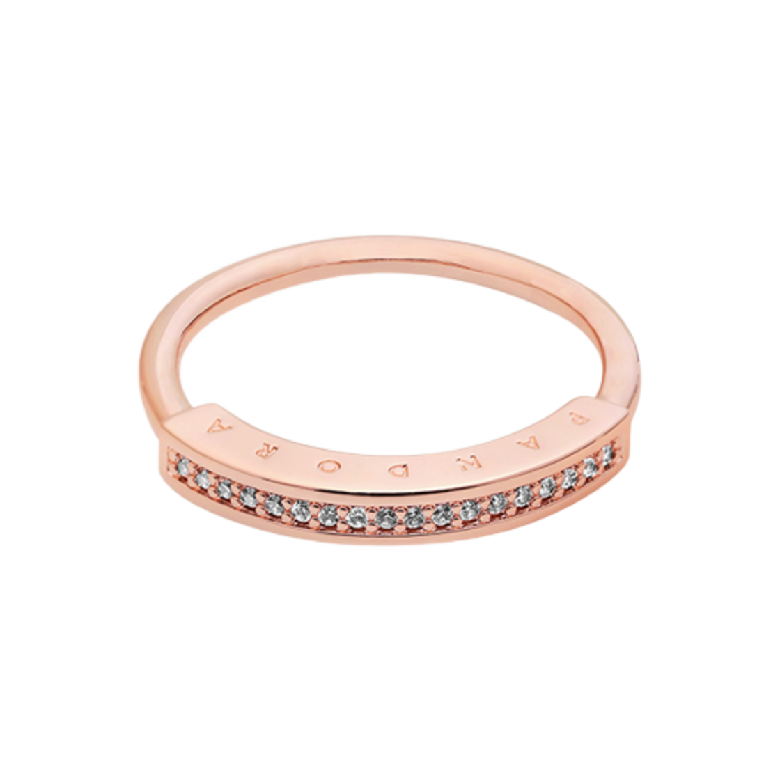 182283C01 (W) Pandora Signature I-D Pave Ring Rose Gold Plated Clear