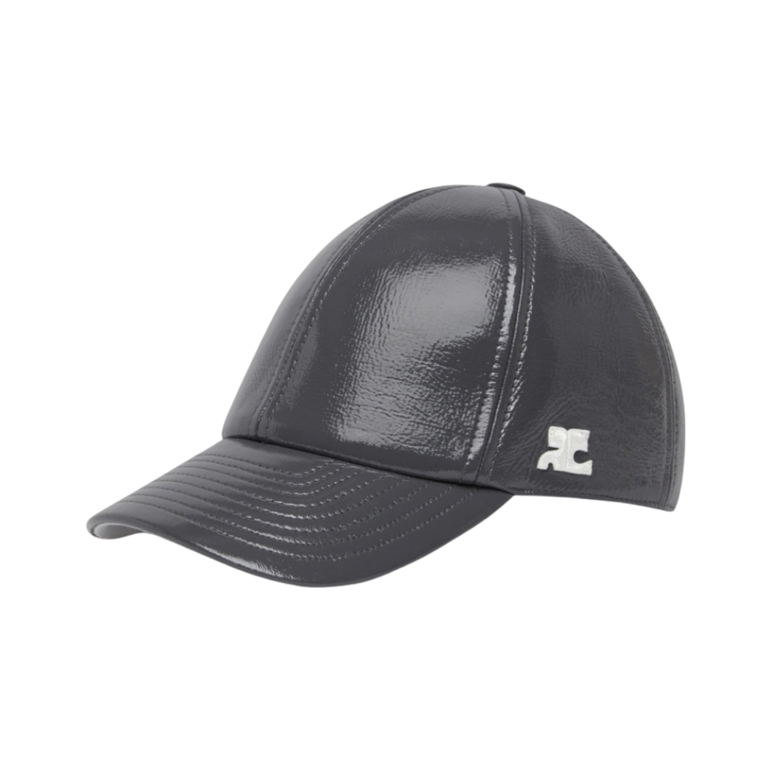223ACT002VY00149020 (W) Courreges Reedition Vinyl Cap Steel Grey