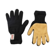 Newberry Knitting Deerskin Wool Gloves Black