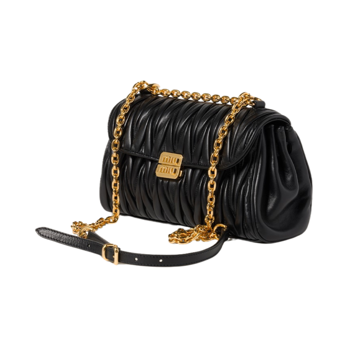 미우 미우 마테라쎄 나파 레더 숄더백 블랙(Miu Miu Matelasse Nappa Leather Shoulder Bag Black) - 2