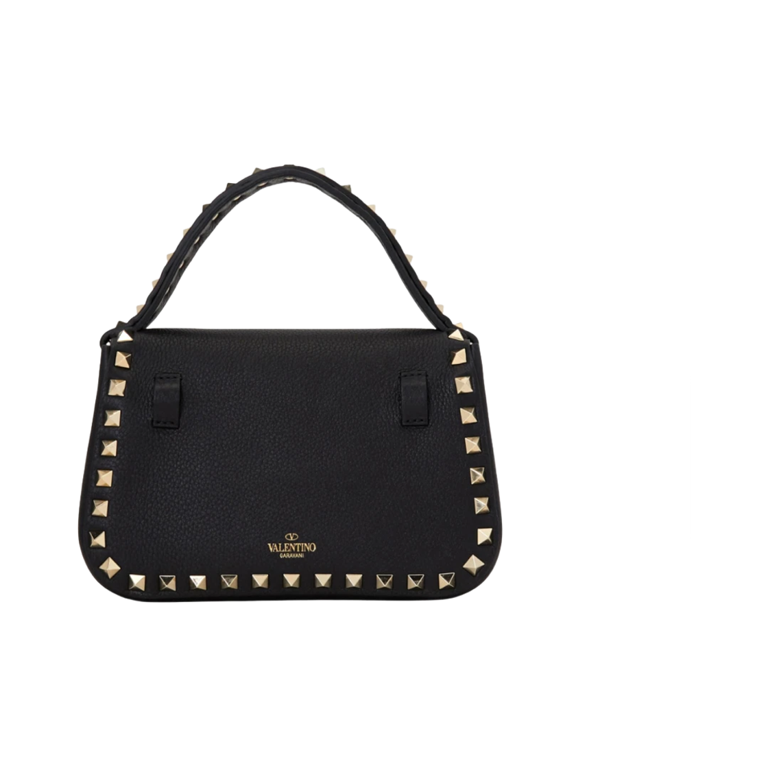발렌티노 스몰 락스터드 그레이니 카프스킨 핸드백 블랙(Valentino Small Rockstud Grainy Calfskin Handbag Black) - 3
