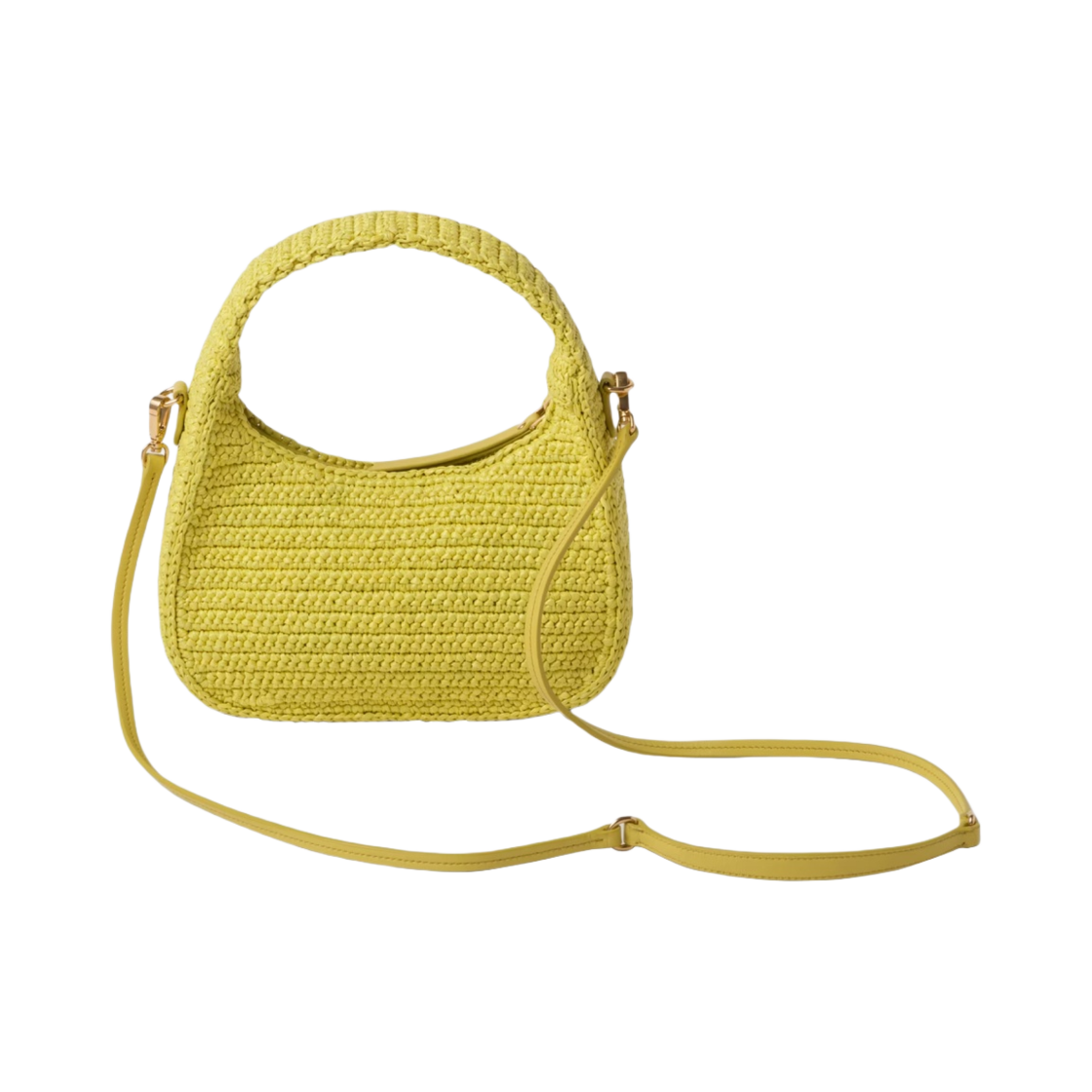 미우 미우 완더 크로쉐 호보백 시트론 옐로우(Miu Miu Wander Crochet Hobo Bag Citron Yellow) - 3