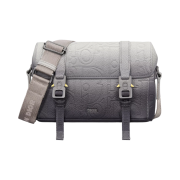 Dior Hit The Road Messenger Bag with Flap Gradient Dior Gravity Leather and Gradient Grained Calfskin Gray Black