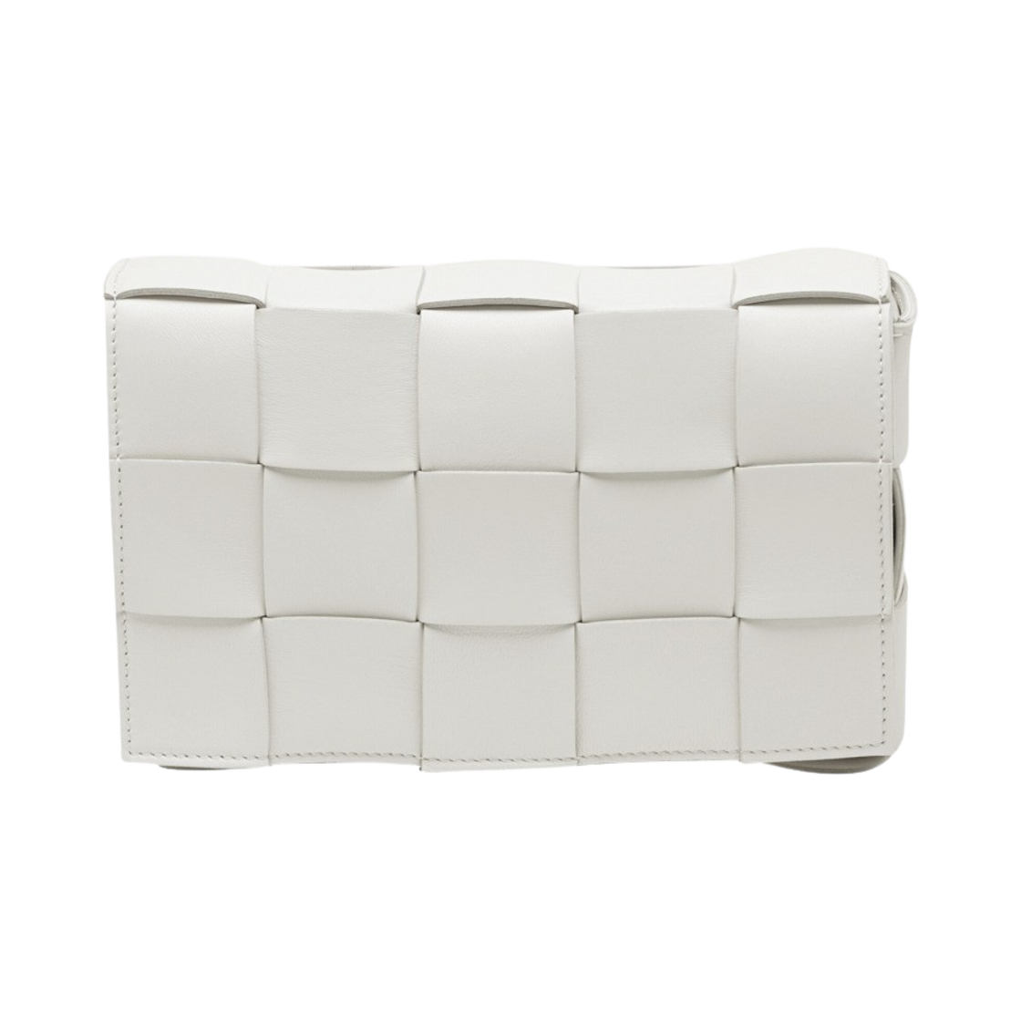 578004VMAY19007 Bottega Veneta Lambskin Leather Cassette White - 대표 이미지 #1
