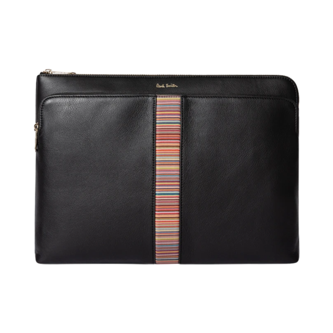 M1A-6797-BMULTI-79 Paul Smith Leather Signature Stripe Document Case Black