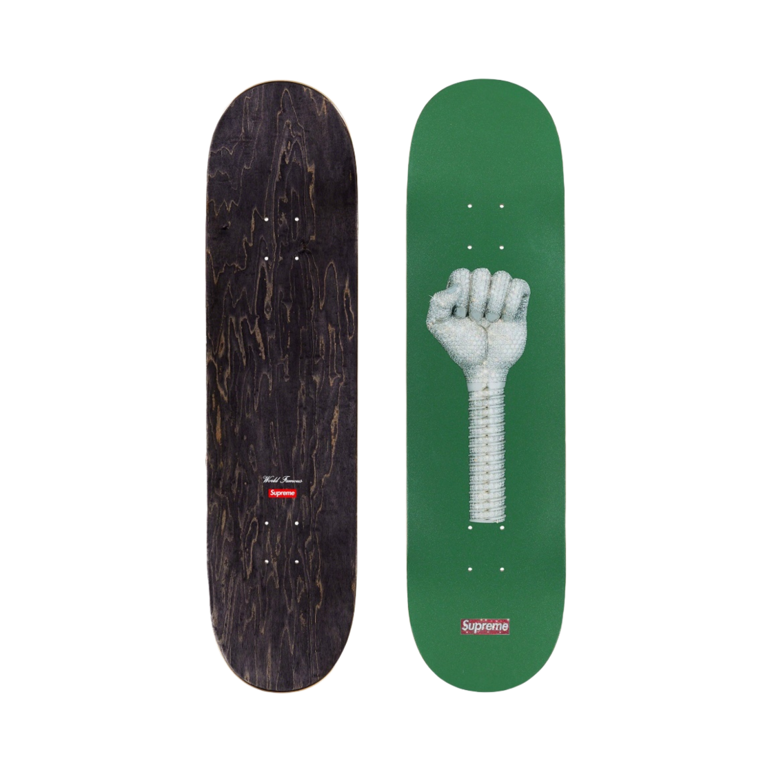 슈프림 x 하디스 피스트 스케이트보드 덱 그린 - 23SS(Supreme x Hardies Fist Skateboard Deck Green - 23SS)