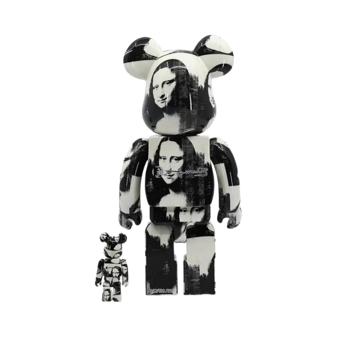 베어브릭 앤디 워홀 더블 모나리자 100% & 400% 세트 화이트 블랙(Bearbrick Andy Warhol Double Mona Lisa 100% & 400% Set White Black) - 3