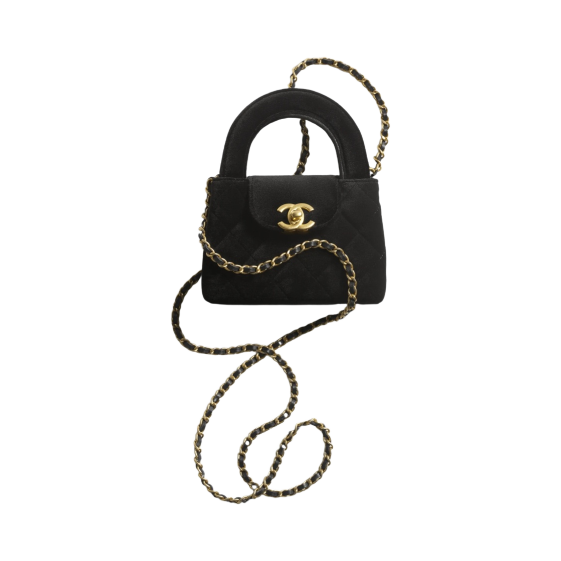 샤넬 체인 달린 미니백 벨벳 & 골드 메탈 블랙(Chanel Clutch with Chain Velvet & Gold Black)