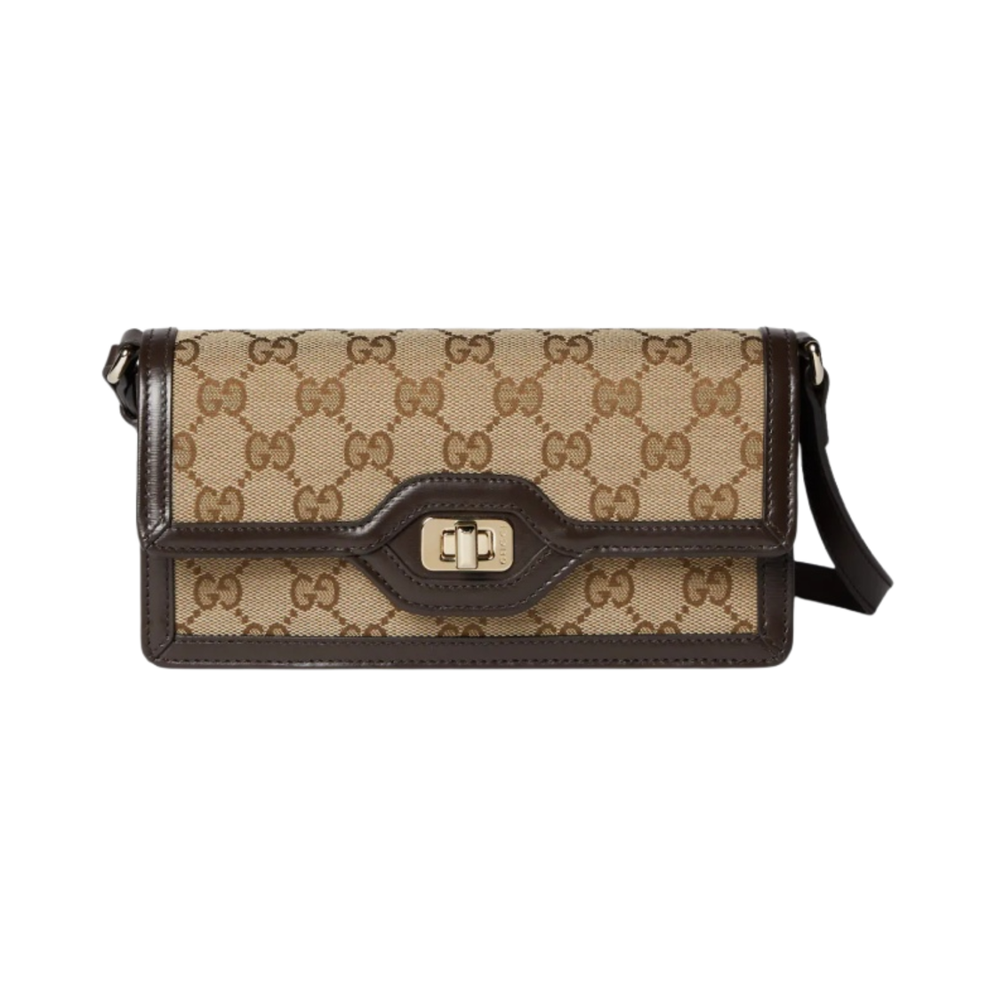790038-FADHW-9742 Gucci GG Canvas Luce Mini Shoulder Bag Beige Ebony