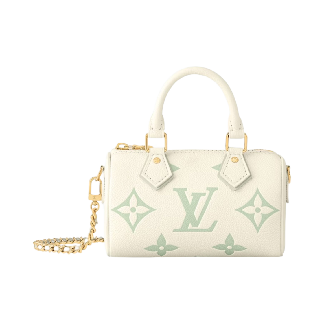M24169 Louis Vuitton Nano Speedy Latte White Matcha Green - 대표 이미지 #1
