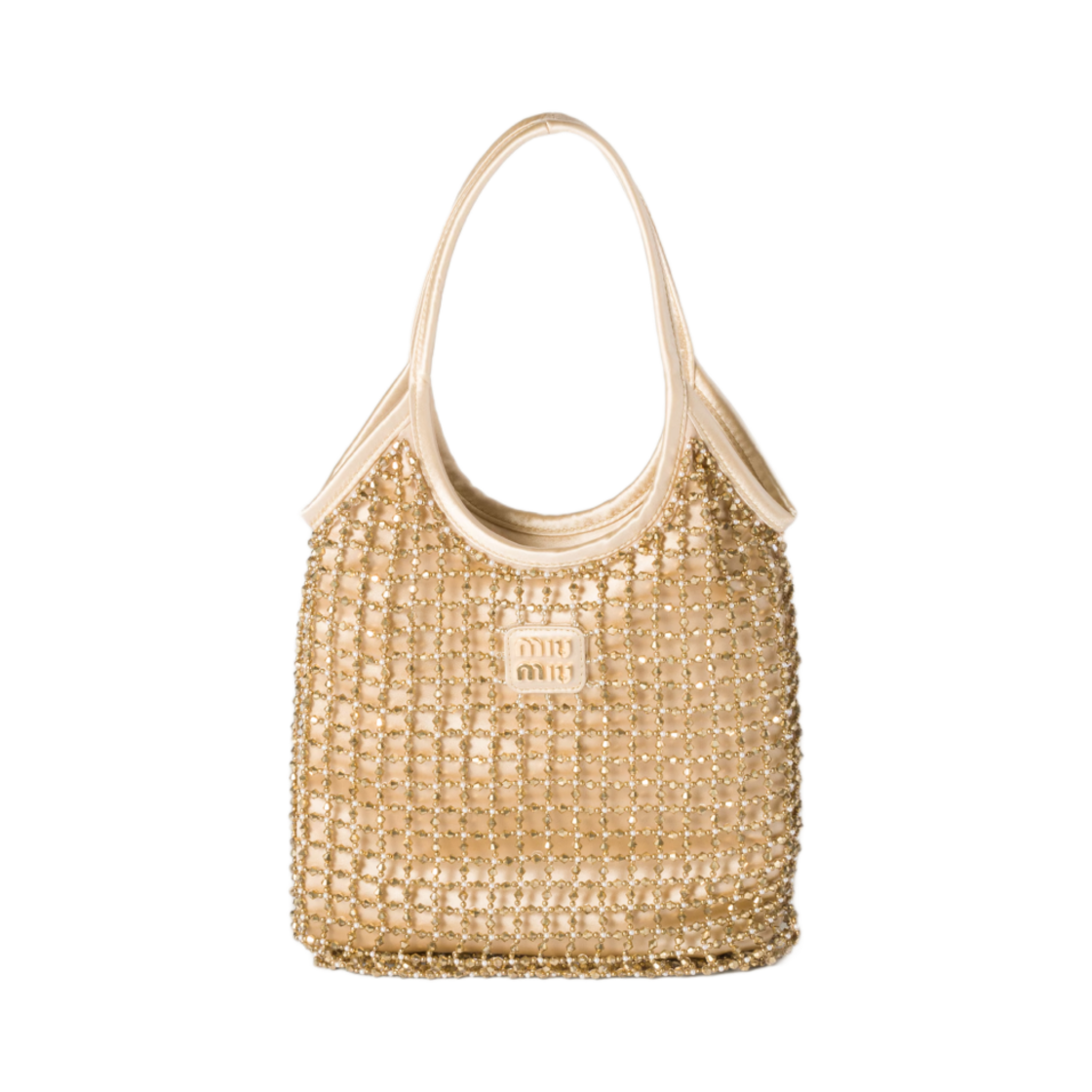 5BA281-2CUP-F0522 Miu Miu Ivy Beaded Duchesse Bag Platinum