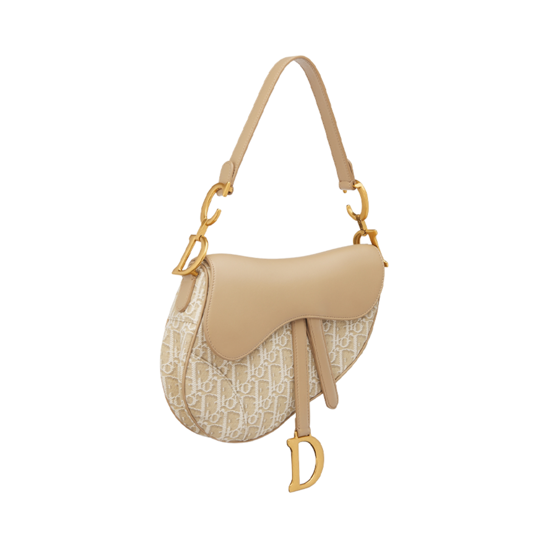 디올 새들백 스트랩 오블리크 자카드 앤 스무스 카프스킨 내츄럴(Dior Saddle Bag with Strap Oblique Jacquard and Smooth Calfskin Natural) - 2