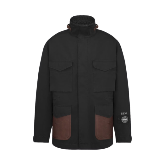 Dior x Stone Island Cotton-Blend Satin Jacket Black