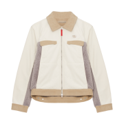 Sansan Gear Mixed Trucker Jacket Ivory