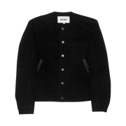Haleine Cropped Collarless Jacket Black (VJ314)
