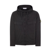 Stone Island 42610 Supima Cotton Twill Stretch-TC Hooded Blouson Black - 24SS
