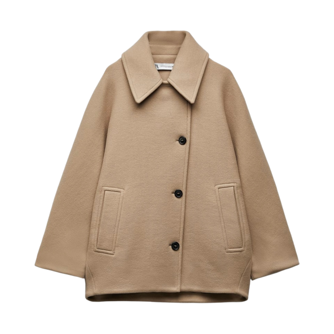 (W) 자라 ZW 오버사이즈 크롭 코트 샌드((W) Zara ZW Oversized Cropped Coat Sand)