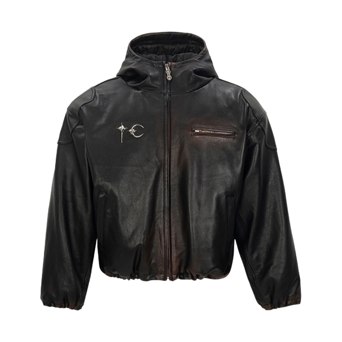 떠그 클럽 빅 락 레더 자켓 블랙