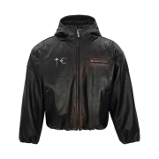 Thug Club Big Rock Leather Jacket Black