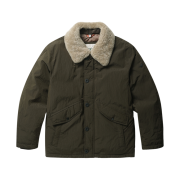 Henry Cotton's Spitfire Wax Coating Down Jumper Khaki