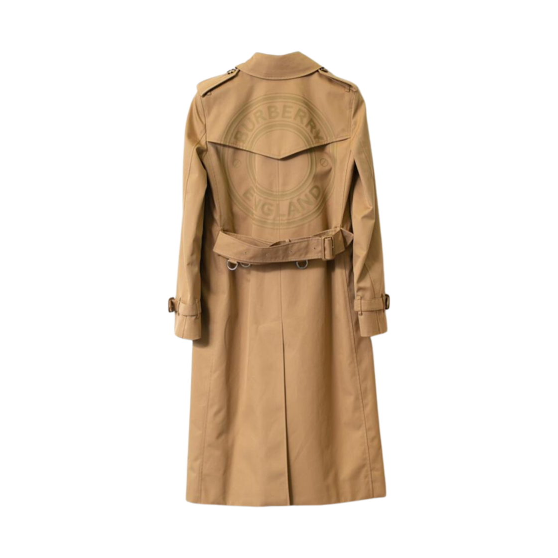 (W) 버버리 로고 그래픽 개버딘 트렌치 코트 베이지((W) Burberry Logo Graphic Gabardine Trench Coat Beige) - 2