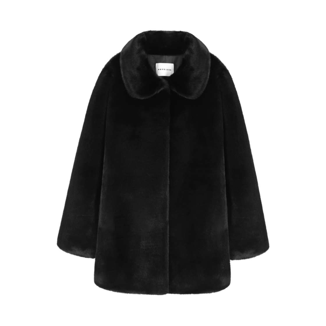 해브레스 캐롤 페이크 퍼 코트 블랙(Haveless Carol Faux Fur Coat Black)