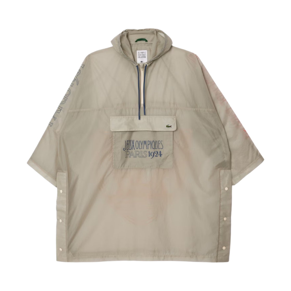 BH7892-00IXH Lacoste Olympic Heritage 1924 Paris Edition Rain Poncho Beige