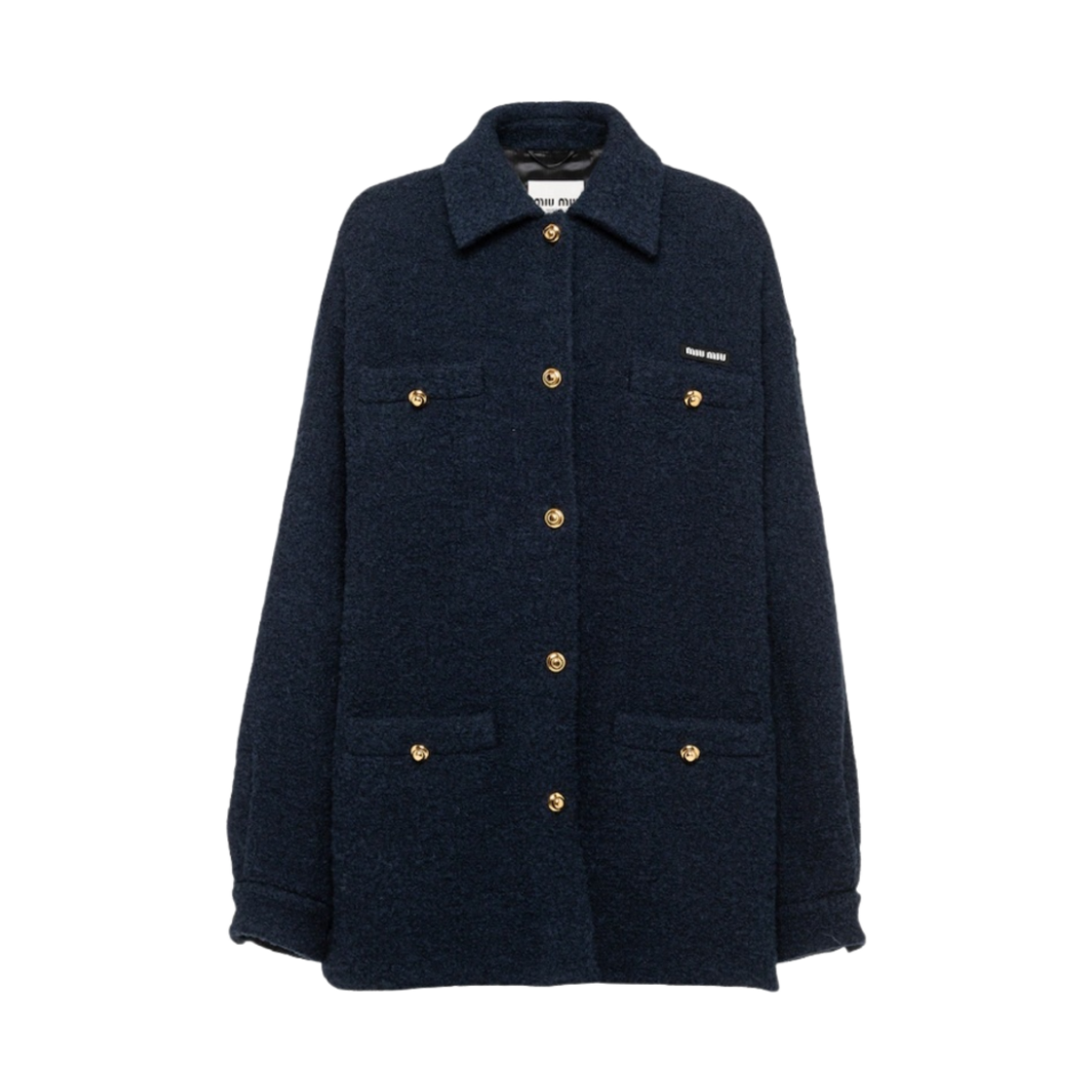 (W) 미우 미우 부클레 블루종 자켓 블루((W) Miu Miu Boucle Blouson Jacket Blue) - 1