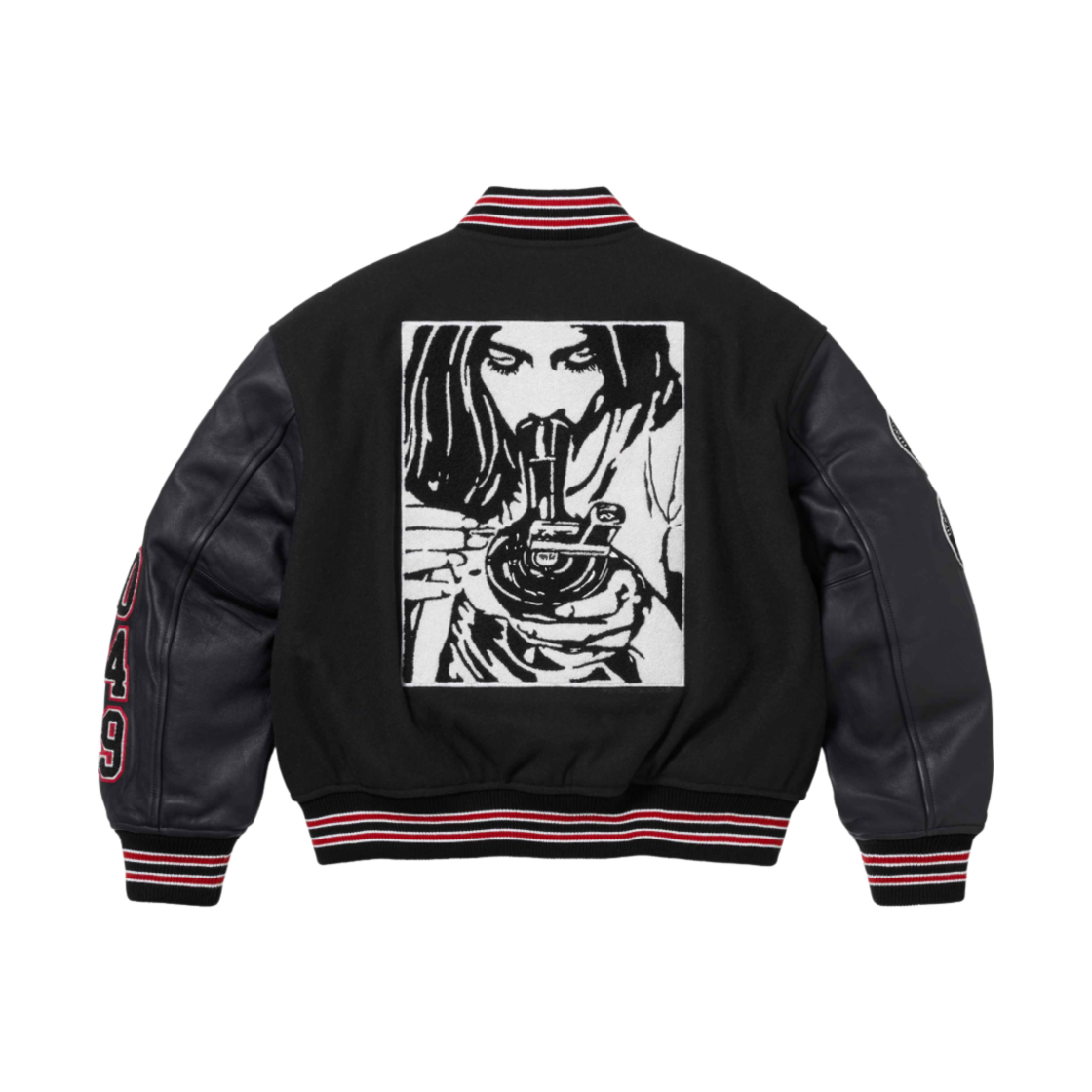 슈프림 x 히스테릭 글래머 바시티 자켓 블랙 - 24FW(Supreme x Hysteric Glamour Varsity Jacket Black - 24FW)
