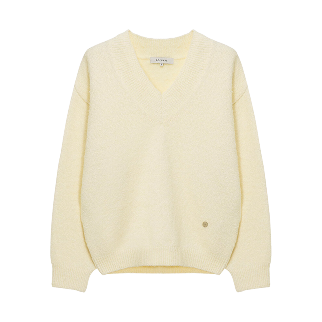 (W) 루에브르 울 브이넥 니트 풀오버 바닐라((W) Loeuvre Wool V-Neck Knit Pullover Vanilla)