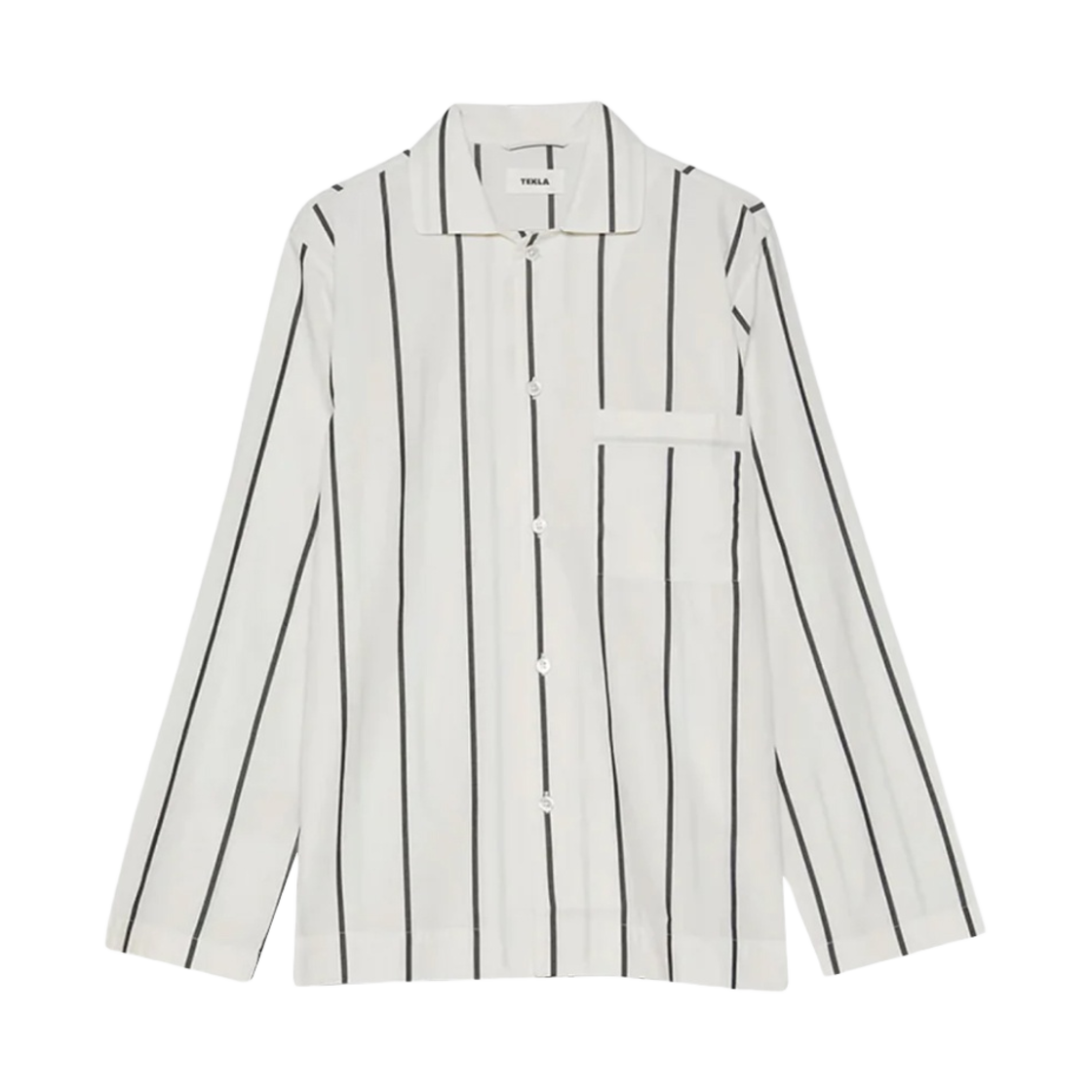 테클라 포플린 슬립웨어 롱슬리브 셔츠 쉐도우 스트라이프(Tekla Poplin Sleepwear Long Sleeved Shirt Shadow Stripes)