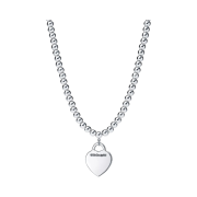 Tiffany & Co. Return to Tiffany Silver Heart Tag Bead Necklace Sterling Silver